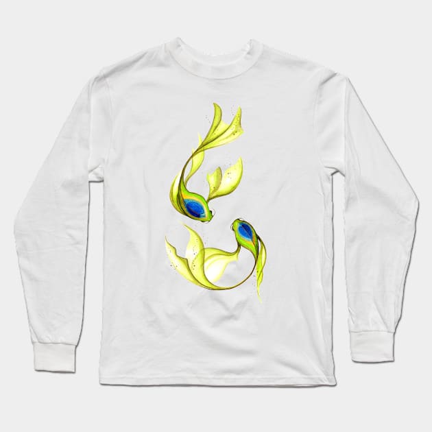 Peacock Fish Long Sleeve T-Shirt by DesignBySolaz